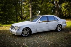 samochód do ślubu mercedes benz w140 s klasa s600 v12 do ślubu klasyk